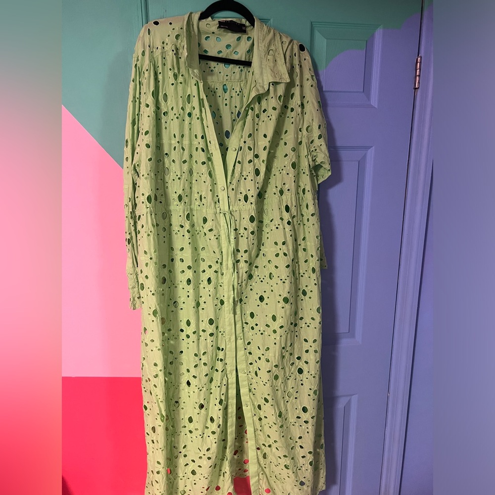 ASOS Green Eyelet Maxi Dress